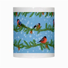 Bullfinches On Spruce Branches White Mugs from ArtsNow.com Center