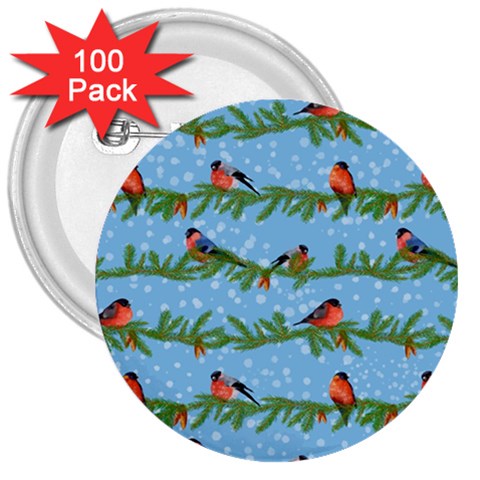 Bullfinches On Spruce Branches 3  Buttons (100 pack)  from ArtsNow.com Front
