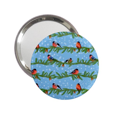 Bullfinches On Spruce Branches 2.25  Handbag Mirrors from ArtsNow.com Front