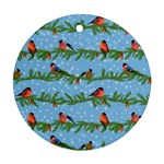Bullfinches On Spruce Branches Round Ornament (Two Sides)