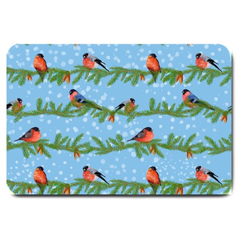 Bullfinches On Spruce Branches Large Doormat  from ArtsNow.com 30 x20  Door Mat