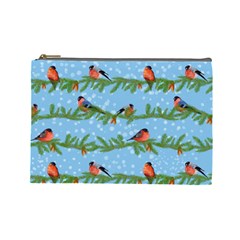 Bullfinches On Spruce Branches Cosmetic Bag (Large) from ArtsNow.com Front