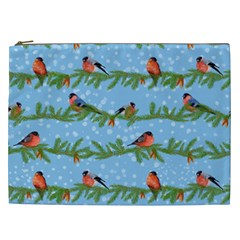 Bullfinches On Spruce Branches Cosmetic Bag (XXL) from ArtsNow.com Front