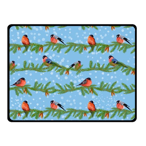 Bullfinches On Spruce Branches Double Sided Fleece Blanket (Small)  from ArtsNow.com 45 x34  Blanket Front