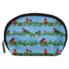 Bullfinches On Spruce Branches Accessory Pouch (Large) from ArtsNow.com Front