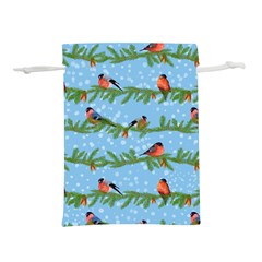 Bullfinches On Spruce Branches Lightweight Drawstring Pouch (M) from ArtsNow.com Back
