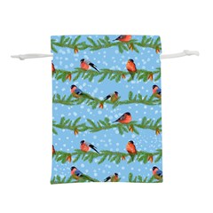Bullfinches On Spruce Branches Lightweight Drawstring Pouch (L) from ArtsNow.com Front