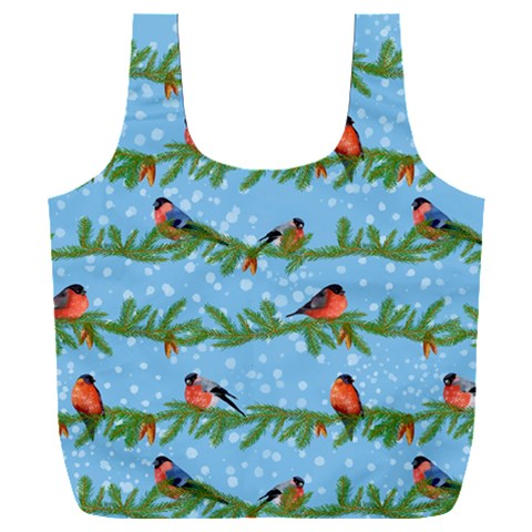 Bullfinches On Spruce Branches Full Print Recycle Bag (XXL) from ArtsNow.com Front