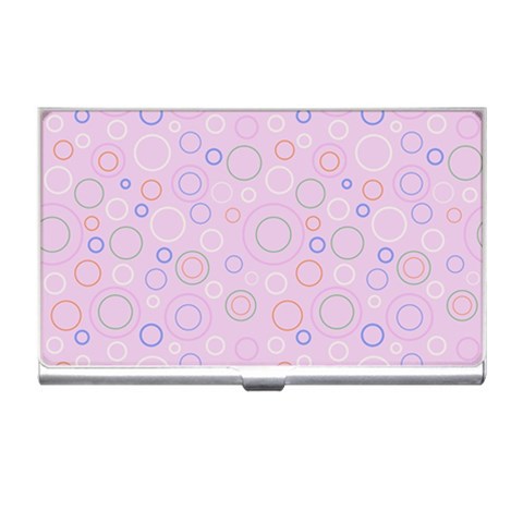 Multicolored Circles On A Pink Background Business Card Holder from ArtsNow.com Front