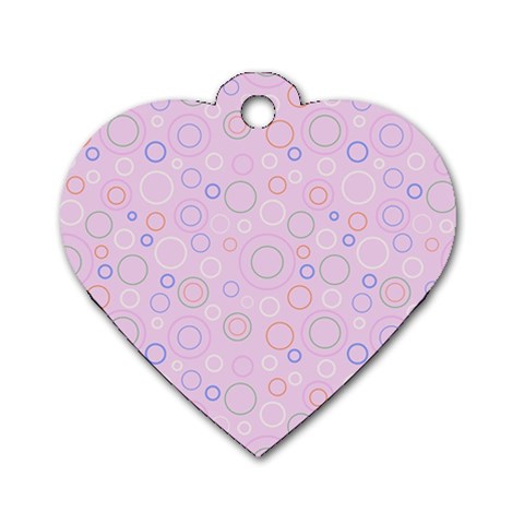 Multicolored Circles On A Pink Background Dog Tag Heart (Two Sides) from ArtsNow.com Front