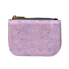 Multicolored Circles On A Pink Background Mini Coin Purse from ArtsNow.com Front