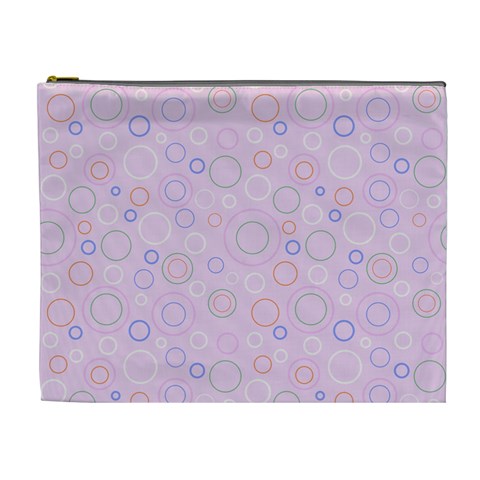 Multicolored Circles On A Pink Background Cosmetic Bag (XL) from ArtsNow.com Front