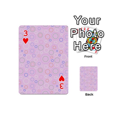 Multicolored Circles On A Pink Background Playing Cards 54 Designs (Mini) from ArtsNow.com Front - Heart3