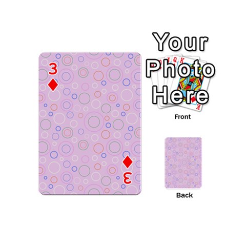 Multicolored Circles On A Pink Background Playing Cards 54 Designs (Mini) from ArtsNow.com Front - Diamond3
