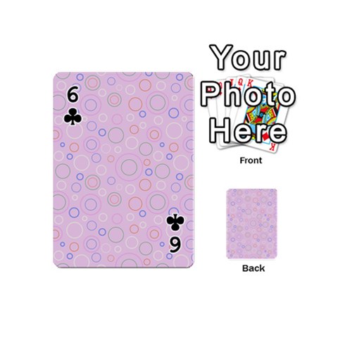 Multicolored Circles On A Pink Background Playing Cards 54 Designs (Mini) from ArtsNow.com Front - Club6