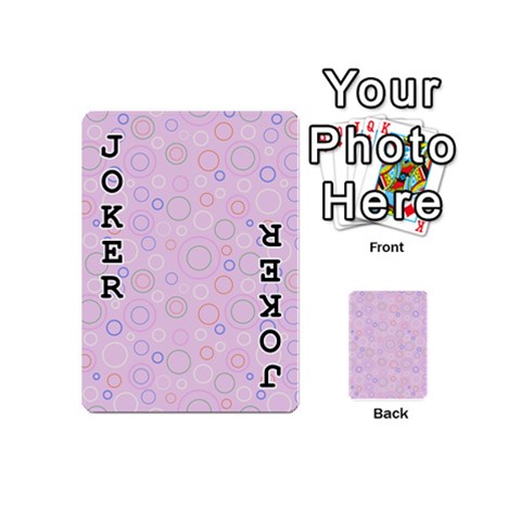 Multicolored Circles On A Pink Background Playing Cards 54 Designs (Mini) from ArtsNow.com Front - Joker1