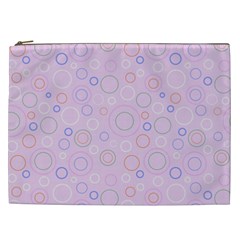 Multicolored Circles On A Pink Background Cosmetic Bag (XXL) from ArtsNow.com Front