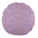 Multicolored Circles On A Pink Background Large 18  Premium Flano Round Cushions