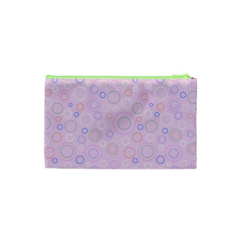 Multicolored Circles On A Pink Background Cosmetic Bag (XS) from ArtsNow.com Back