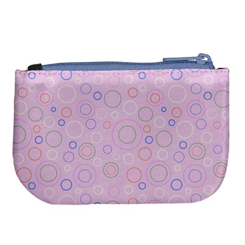 Multicolored Circles On A Pink Background Large Coin Purse from ArtsNow.com Back