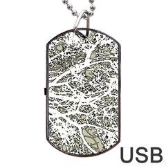 Linear Art Botanic Illustration Dog Tag USB Flash (Two Sides) from ArtsNow.com Front