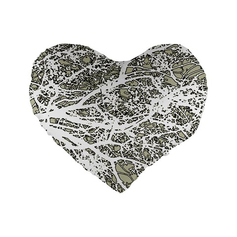 Linear Art Botanic Illustration Standard 16  Premium Heart Shape Cushions from ArtsNow.com Front