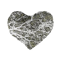 Linear Art Botanic Illustration Standard 16  Premium Flano Heart Shape Cushions from ArtsNow.com Back