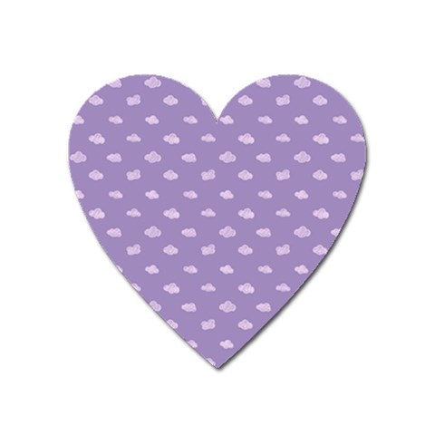 Pink Clouds On Purple Background Heart Magnet from ArtsNow.com Front