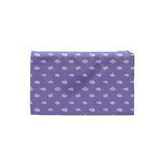 Pink Clouds On Purple Background Cosmetic Bag (Small) from ArtsNow.com Back