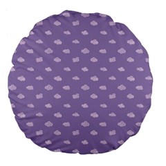 Pink Clouds On Purple Background Large 18  Premium Flano Round Cushions from ArtsNow.com Front