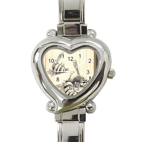 bees Heart Italian Charm Watch from ArtsNow.com Front