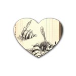 bees Rubber Heart Coaster (4 pack)