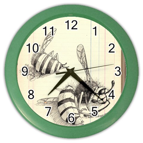 bees Color Wall Clock from ArtsNow.com Front