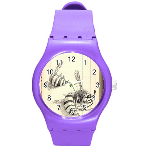 bees Round Plastic Sport Watch (M) from ArtsNow.com Front