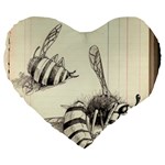 bees Large 19  Premium Heart Shape Cushions