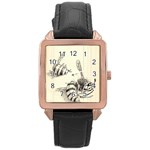 bees Rose Gold Leather Watch 