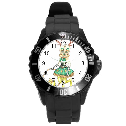 Gold Clown Round Plastic Sport Watch (L) from ArtsNow.com Front