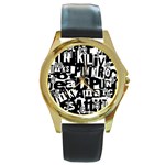 Punk Lives Round Gold Metal Watch