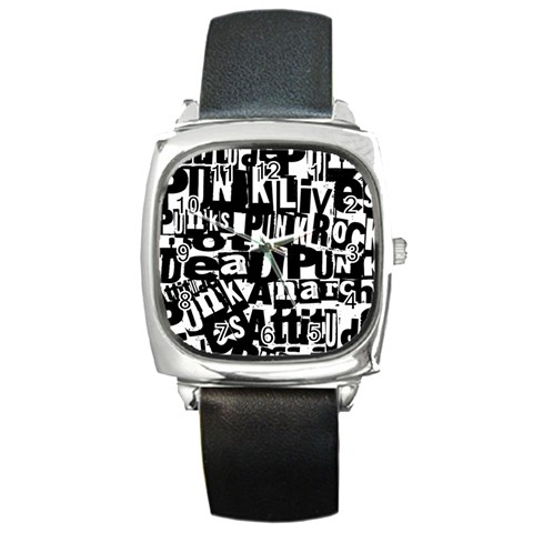 Punk Lives Square Metal Watch from ArtsNow.com Front