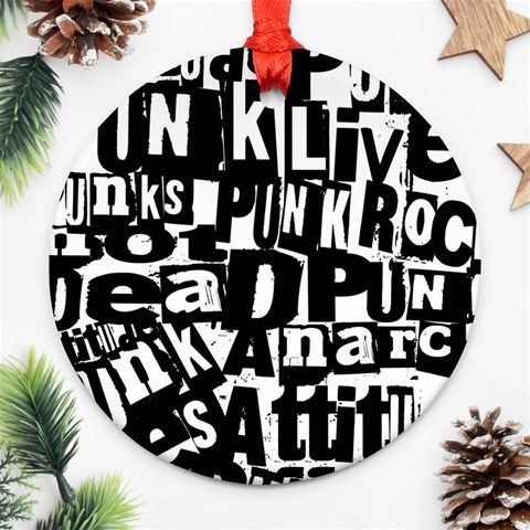 Punk Lives Round Ornament (Two Sides) from ArtsNow.com Front