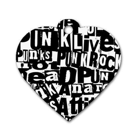 Punk Lives Dog Tag Heart (Two Sides) from ArtsNow.com Front