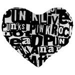 Punk Lives Large 19  Premium Heart Shape Cushions