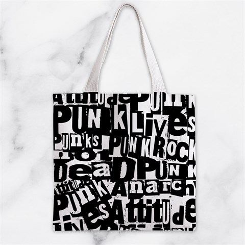 Punk Lives Zipper Grocery Tote Bag from ArtsNow.com Front