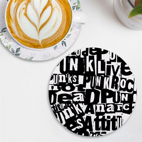 Punk Lives UV Print Round Tile Coaster from ArtsNow.com Front