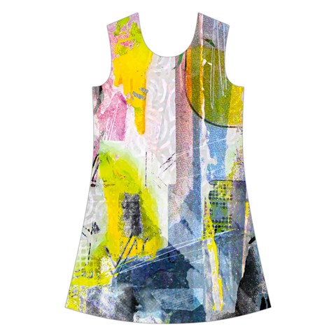 Graffiti Graphic Kids  Short Sleeve Velvet Dress from ArtsNow.com Front