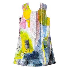 Graffiti Graphic Kids  Short Sleeve Velvet Dress from ArtsNow.com Front