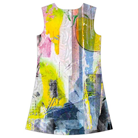 Graffiti Graphic Kids  Short Sleeve Velvet Dress from ArtsNow.com Back