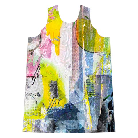 Graffiti Graphic Velvet Long Sleeve Shoulder Cutout Dress from ArtsNow.com Front