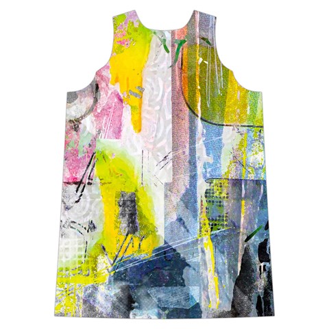 Graffiti Graphic Velvet Long Sleeve Shoulder Cutout Dress from ArtsNow.com Back