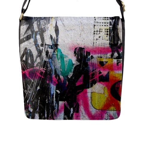 Graffiti Grunge Flap Closure Messenger Bag (L) from ArtsNow.com Front